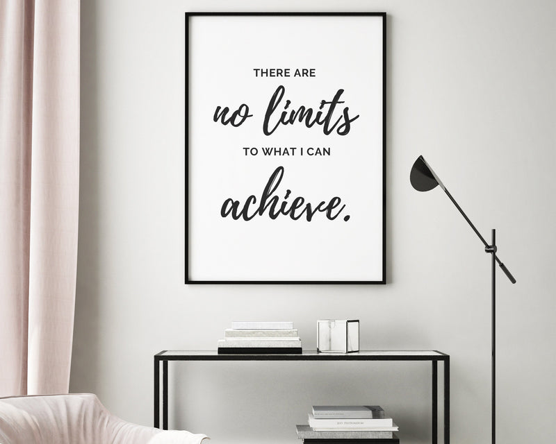 MOTIVATIONAL PRINT, There Are No Limits, Inspirational Quote, Positive – You Prints