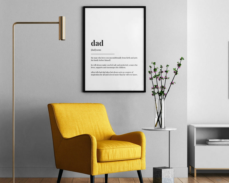 DAD QUOTE ART, Wall Art Print, Dad Gift, Dad Print, Definition Print, Quote Print - Happy You Prints