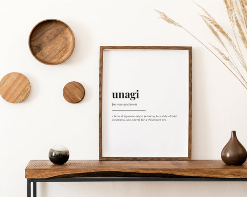 UNAGI DEFINITION PRINT, Wall Art Print, Quote Wall Art, Wall Decor, Office Wall Art, Friends Tv Show, Inspirational Quote, Home Decor