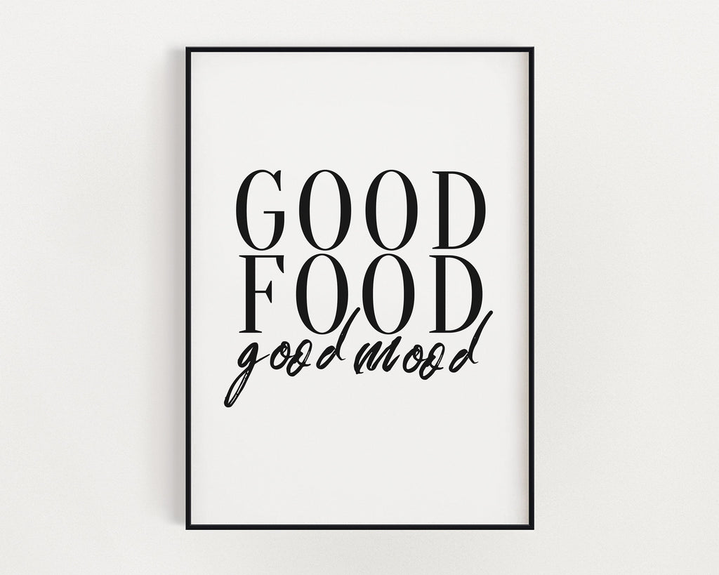 KITCHEN PRINTS | Good Mood Good Food | Kitchen Wall Decor | Kitchen Wall Art  | Funny Kitchen Prints | Kitchen Poster