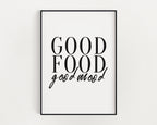 KITCHEN PRINTS | Good Mood Good Food | Kitchen Wall Decor | Kitchen Wall Art  | Funny Kitchen Prints | Kitchen Poster