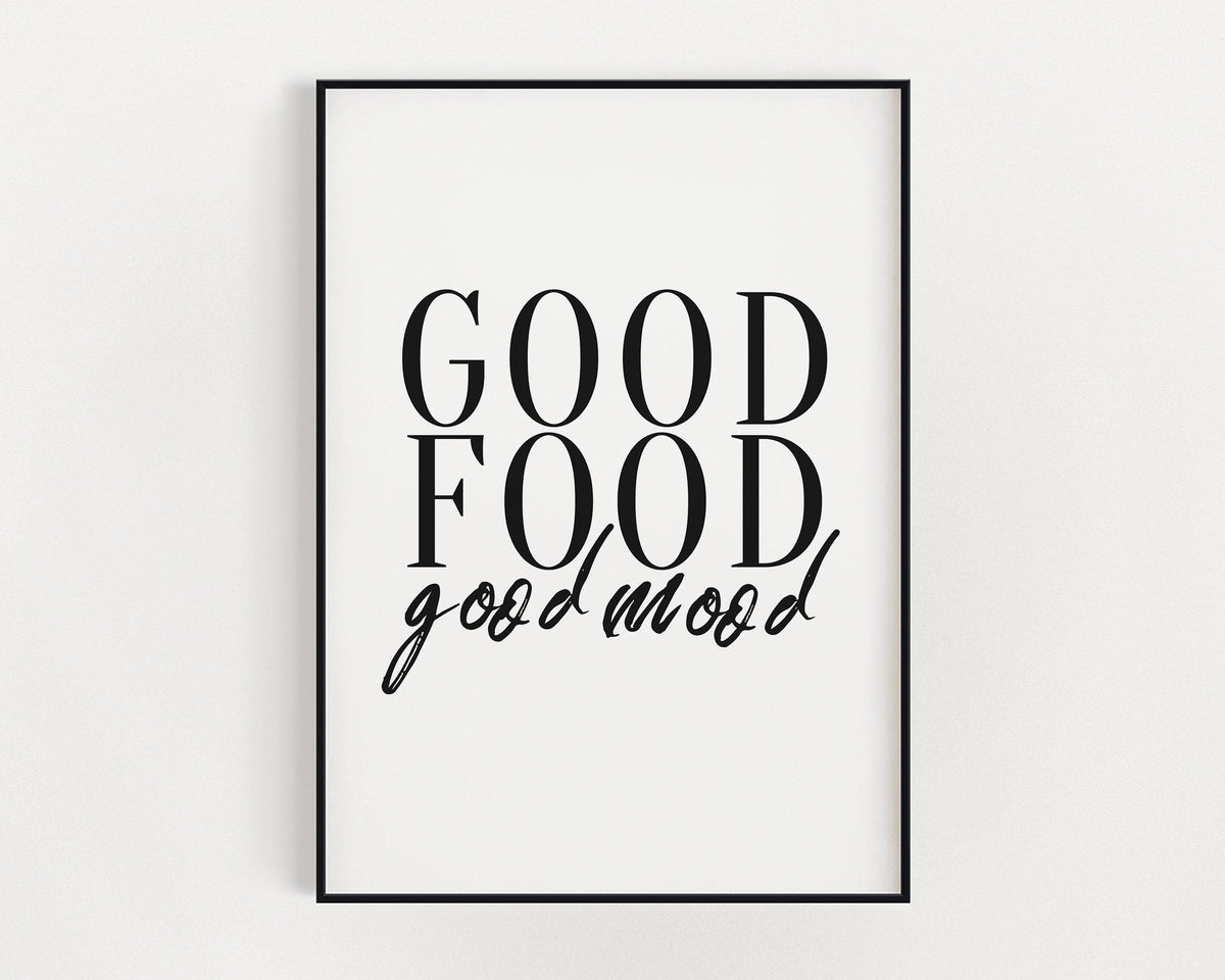 KITCHEN PRINTS | Good Mood Good Food | Kitchen Wall Decor | Kitchen Wall Art  | Funny Kitchen Prints | Kitchen Poster
