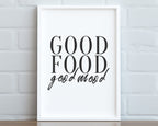 KITCHEN PRINTS | Good Mood Good Food | Kitchen Wall Decor | Kitchen Wall Art  | Funny Kitchen Prints | Kitchen Poster