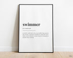 SWIMMER DEFINITION PRINT | Wall Art Print | Swimmer Print | Gift For Swimmer | Definition Print | Quote Print | Swimming Decor