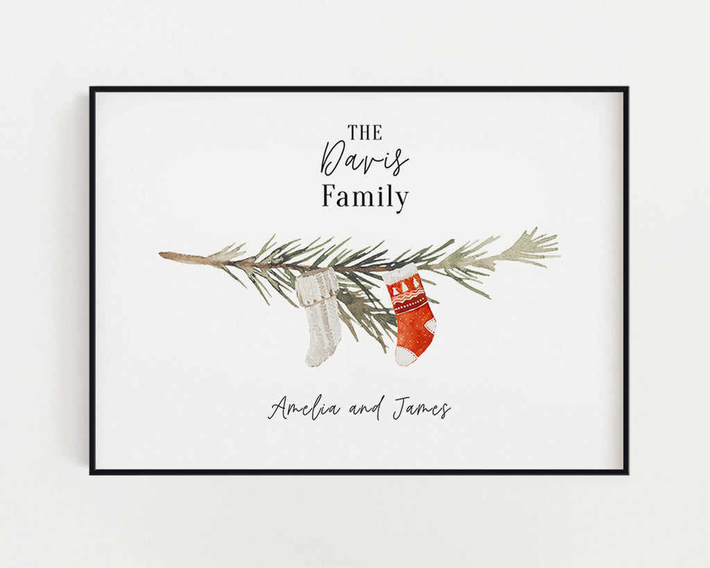 Personalised Christmas Print, Christmas Stockings, Family Print, Christmas Decor, Xmas Personalised Family Print