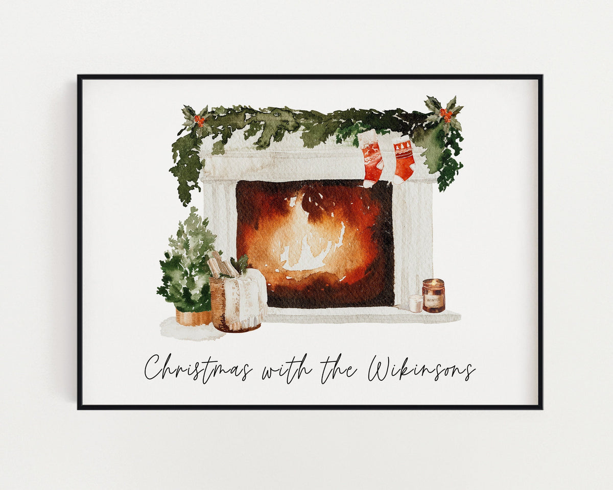 PERSONALISED CHRISTMAS PRINT, Christmas Wall Art, Festive Print, Winter Decor, Xmas Decor