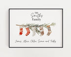 Personalised Christmas Print, Christmas Stockings, Family Print, Christmas Decor, Xmas Personalised Family Print