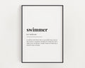 SWIMMER DEFINITION PRINT | Wall Art Print | Swimmer Print | Gift For Swimmer | Definition Print | Quote Print | Swimming Decor