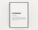 SWIMMER DEFINITION PRINT | Wall Art Print | Swimmer Print | Gift For Swimmer | Definition Print | Quote Print | Swimming Decor