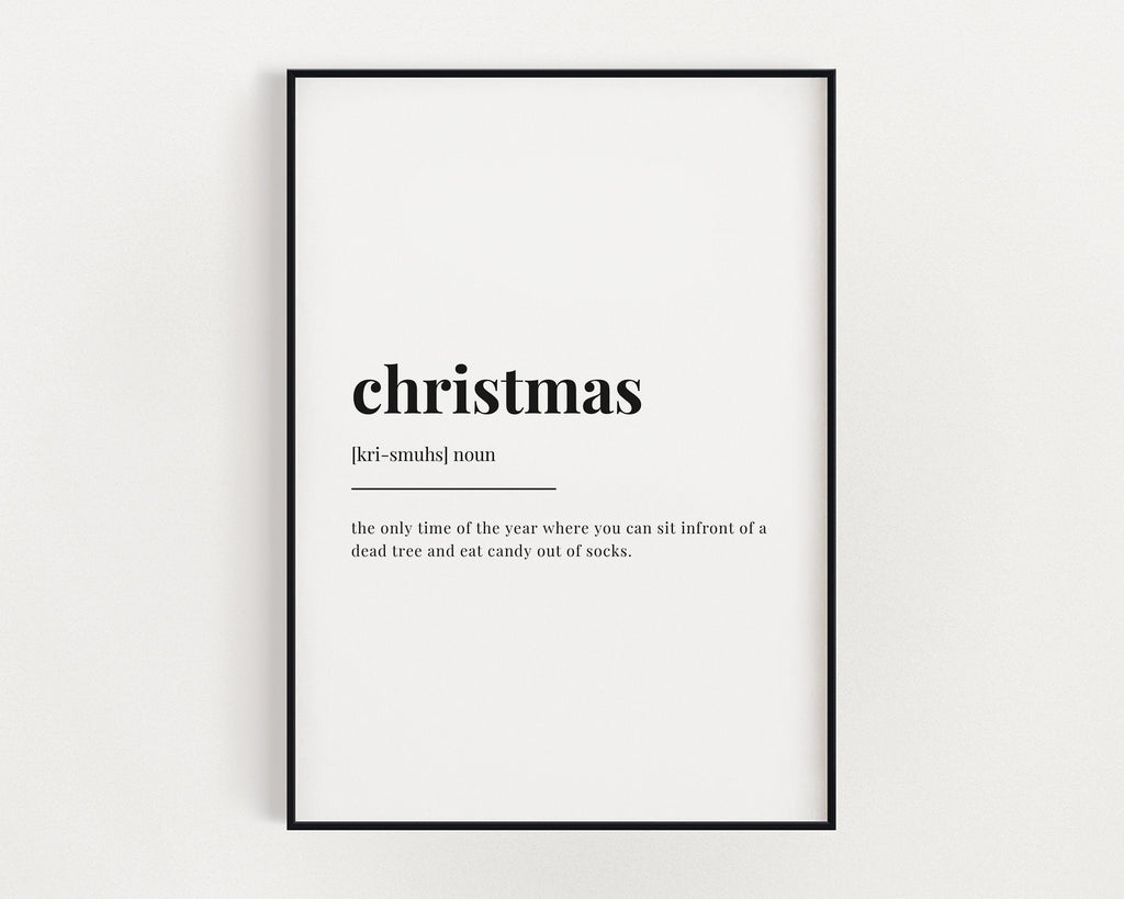 Funny Christmas Definition Wall Art Print | Christmas Print | Definition Print | Quote Print