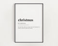 Funny Christmas Definition Wall Art Print | Christmas Print | Definition Print | Quote Print
