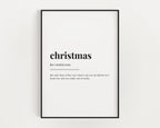 Funny Christmas Definition Wall Art Print | Christmas Print | Definition Print | Quote Print