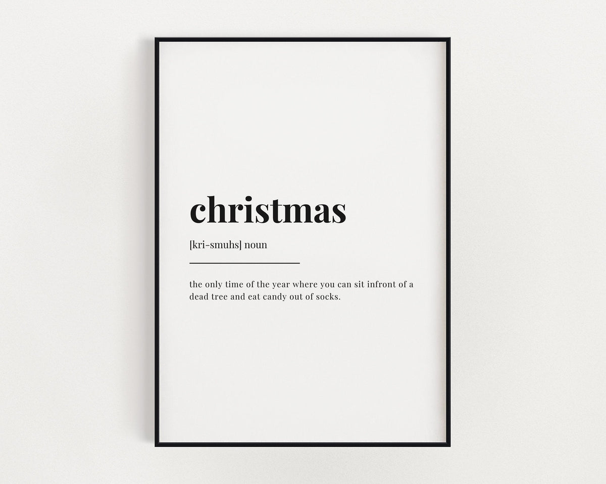 Funny Christmas Definition Wall Art Print | Christmas Print | Definition Print | Quote Print