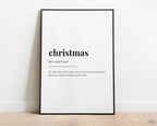 Funny Christmas Definition Wall Art Print | Christmas Print | Definition Print | Quote Print