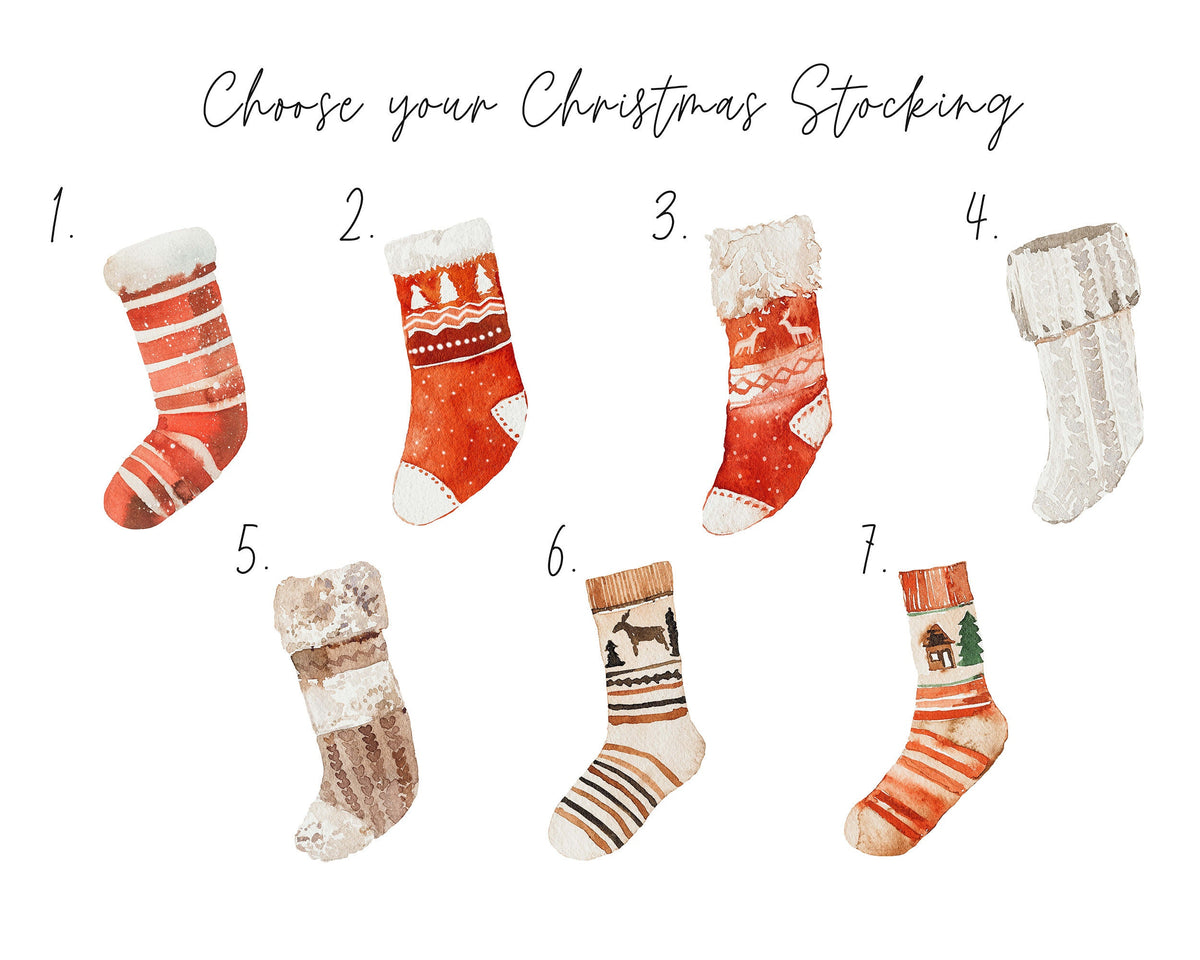 Personalised Christmas Print, Christmas Stockings, Family Print, Christmas Decor, Xmas Personalised Family Print