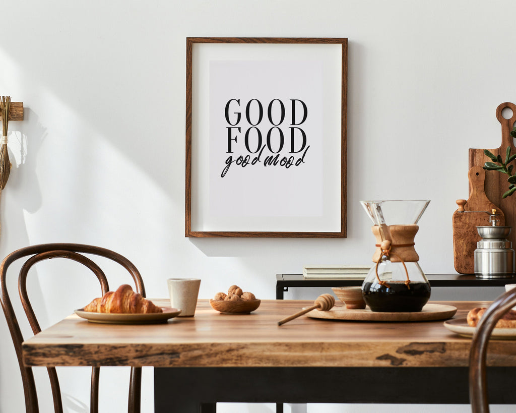 KITCHEN PRINTS | Good Mood Good Food | Kitchen Wall Decor | Kitchen Wall Art  | Funny Kitchen Prints | Kitchen Poster