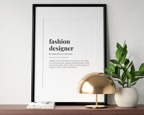 FASHION DESIGNER DEFINITION Print | Wall Art Print | Fashion Designer Print | Definition Print | Gift For Fashion Designer Print