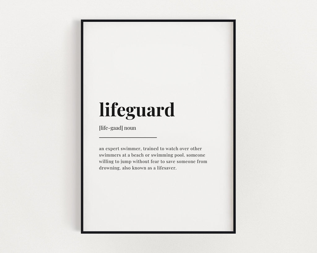 THERAPIST DEFINITION PRINT, Wall Art Print, Quote Wall Art, Office Wall Art, Gift For Lifeguard, Gift For Him, Office Wall Decor, Wall Art