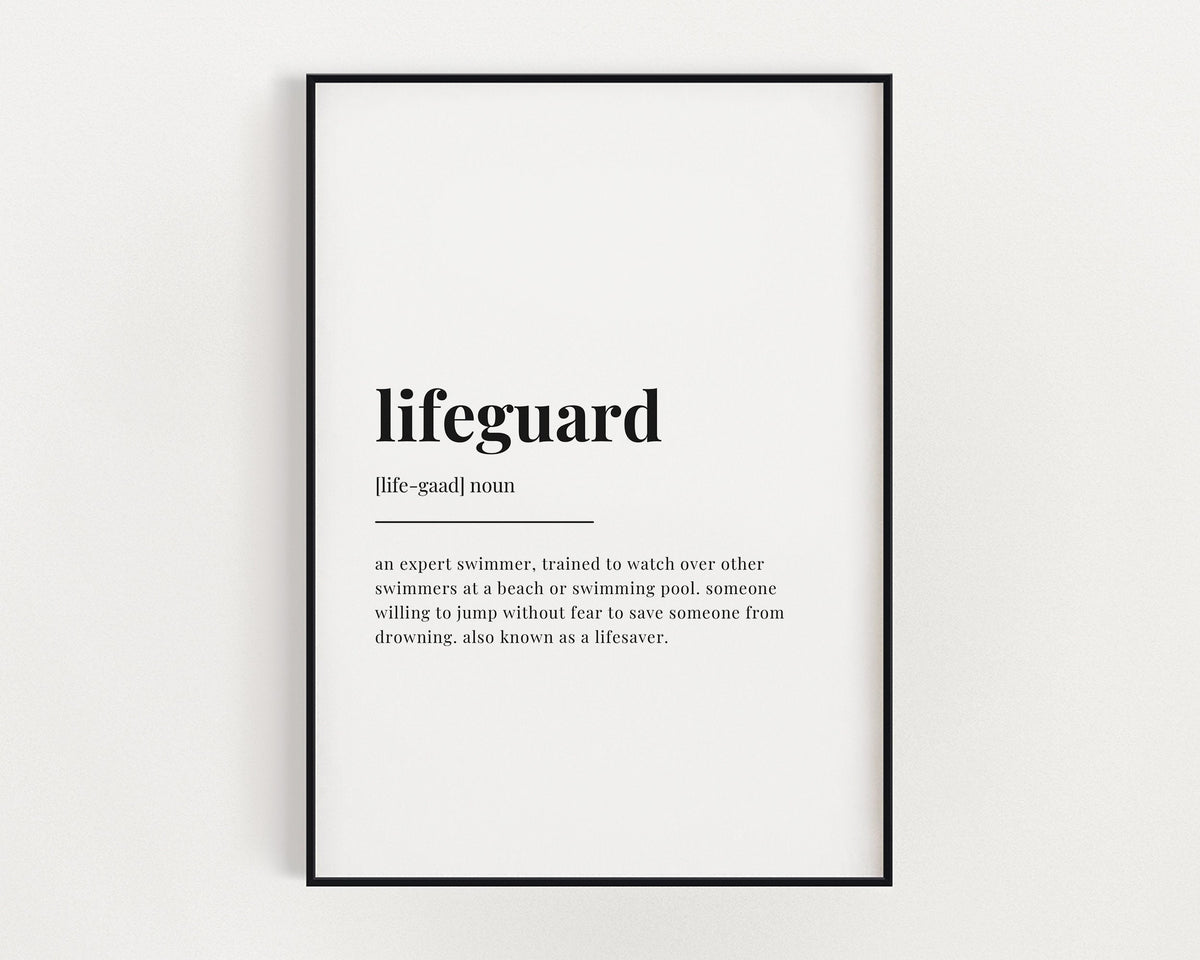 THERAPIST DEFINITION PRINT, Wall Art Print, Quote Wall Art, Office Wall Art, Gift For Lifeguard, Gift For Him, Office Wall Decor, Wall Art