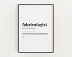 FABRICOLOGIST DEFINITION PRINT | Wall Art Print | Gift For Quilter | Definition Print | Quote Print | Sewing Gift | Home Decor | Wall Art