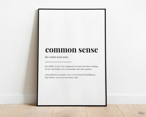 COMMON SENSE DEFINITION Print | Wall Art Print | Common Sense Print | Definition Print | Quote Print