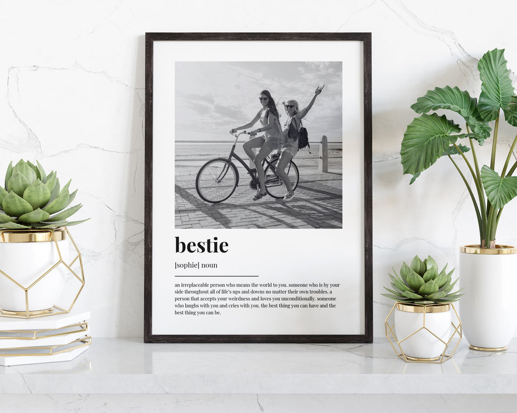 PERSONALISED BESTIE DEFINITION Print, Wall Art Print, Best Friend Print, Bestie Print, Definition Print, Birthday Gift, Custom Photo Gift