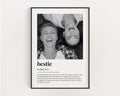 PERSONALISED BESTIE DEFINITION Print, Wall Art Print, Best Friend Print, Bestie Print, Definition Print, Birthday Gift, Custom Photo Gift