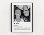 PERSONALISED BESTIE DEFINITION Print, Wall Art Print, Best Friend Print, Bestie Print, Definition Print, Birthday Gift, Custom Photo Gift