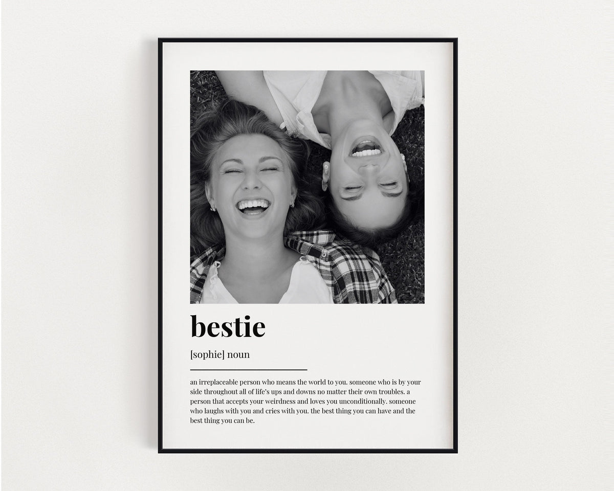 PERSONALISED BESTIE DEFINITION Print, Wall Art Print, Best Friend Print, Bestie Print, Definition Print, Birthday Gift, Custom Photo Gift