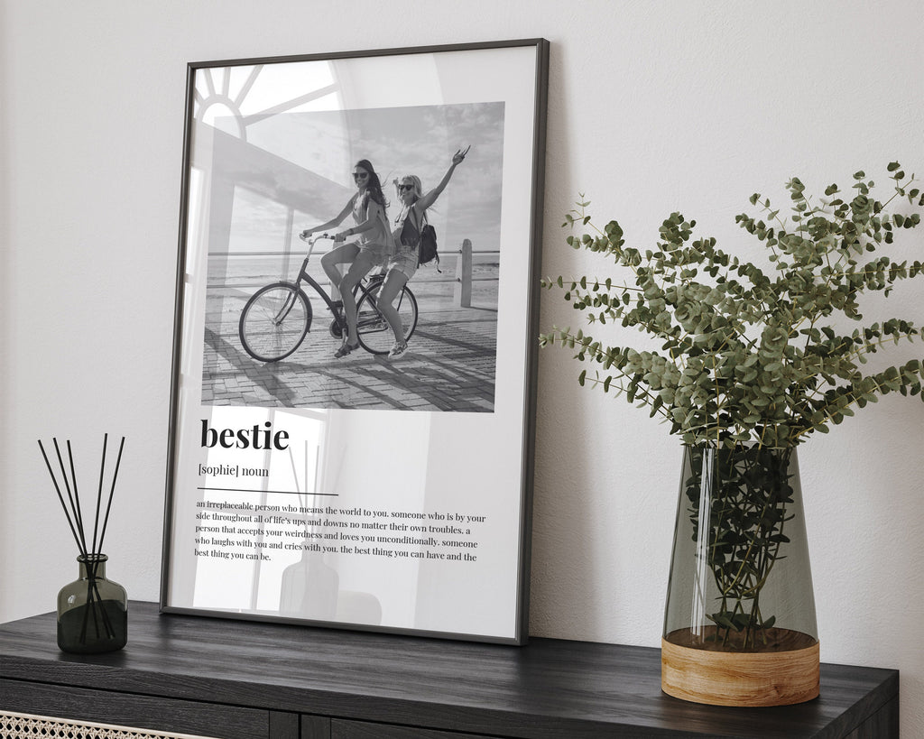 PERSONALISED BESTIE DEFINITION Print, Wall Art Print, Best Friend Print, Bestie Print, Definition Print, Birthday Gift, Custom Photo Gift