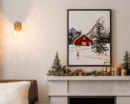 CHRISTMAS PRINT | Winter Cabin Print | Christmas Wall Art | Festive Print | Xmas Decor | Christmas Decoration | Winter Decor