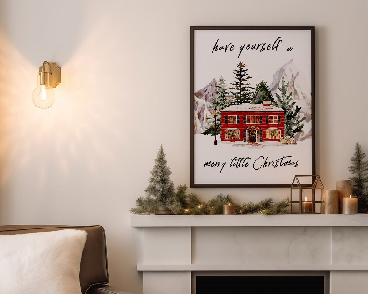 CHRISTMAS PRINT | Christmas Wall Art | Festive House Print | Winter Décor | Xmas Decor | Christmas Decoration