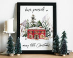 CHRISTMAS PRINT | Christmas Wall Art | Festive House Print | Winter Décor | Xmas Decor | Christmas Decoration