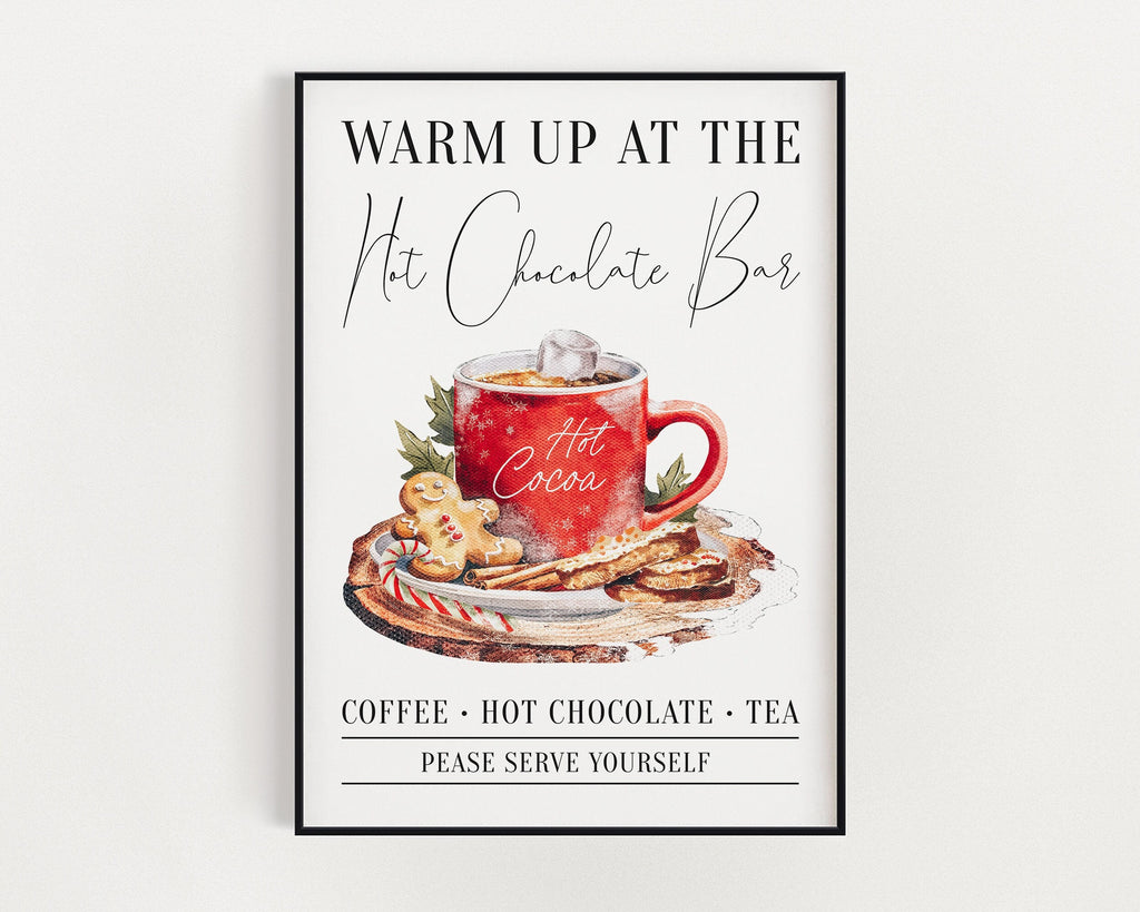 CHRISTMAS PRINT | Hot Chocolate Print | Hot Chocolate | Christmas Wall Art | Festive Print | Kitchen Décor | Xmas Décor | Seasonal Prints