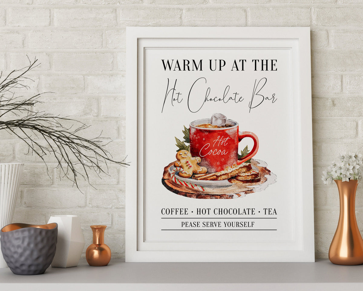 CHRISTMAS PRINT | Hot Chocolate Print | Hot Chocolate | Christmas Wall Art | Festive Print | Kitchen Décor | Xmas Décor | Seasonal Prints