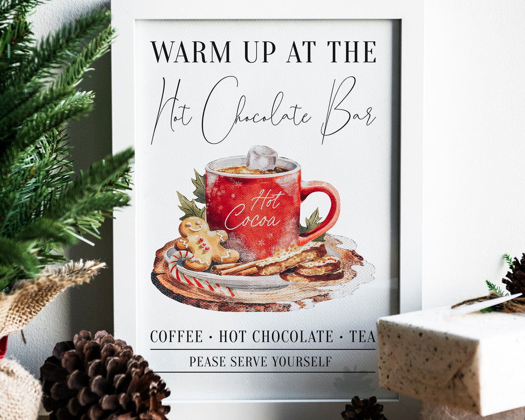 CHRISTMAS PRINT | Hot Chocolate Print | Hot Chocolate | Christmas Wall Art | Festive Print | Kitchen Décor | Xmas Décor | Seasonal Prints