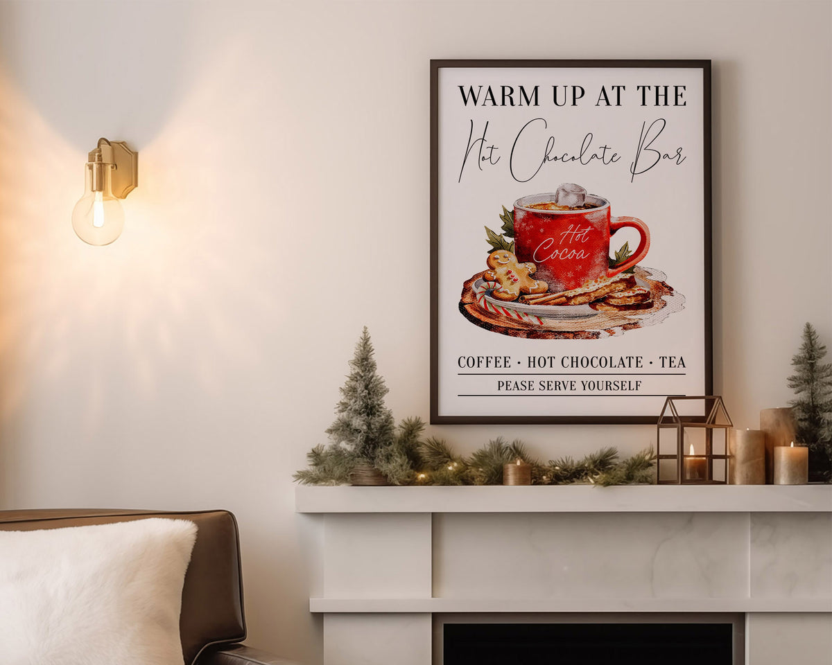 CHRISTMAS PRINT | Hot Chocolate Print | Hot Chocolate | Christmas Wall Art | Festive Print | Kitchen Décor | Xmas Décor | Seasonal Prints