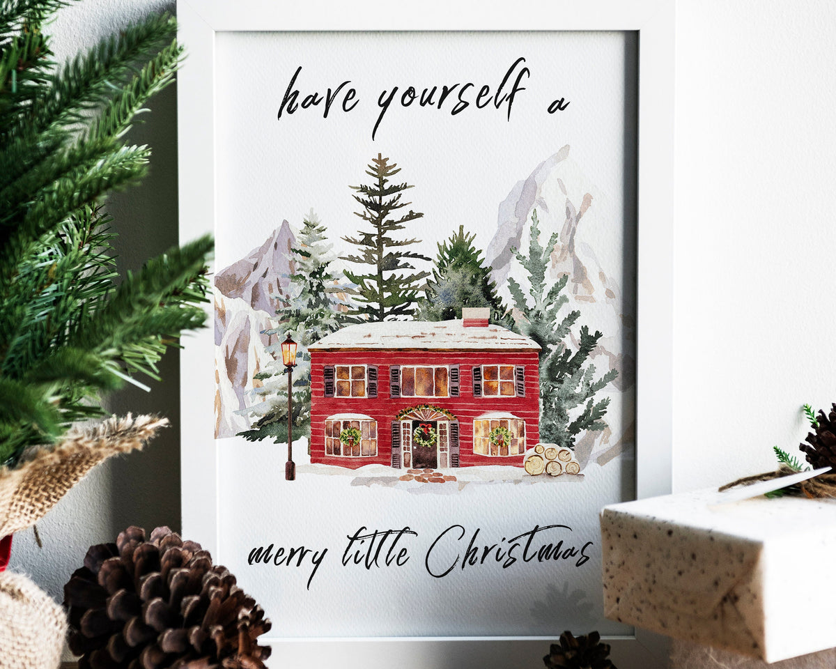 CHRISTMAS PRINT | Christmas Wall Art | Festive House Print | Winter Décor | Xmas Decor | Christmas Decoration