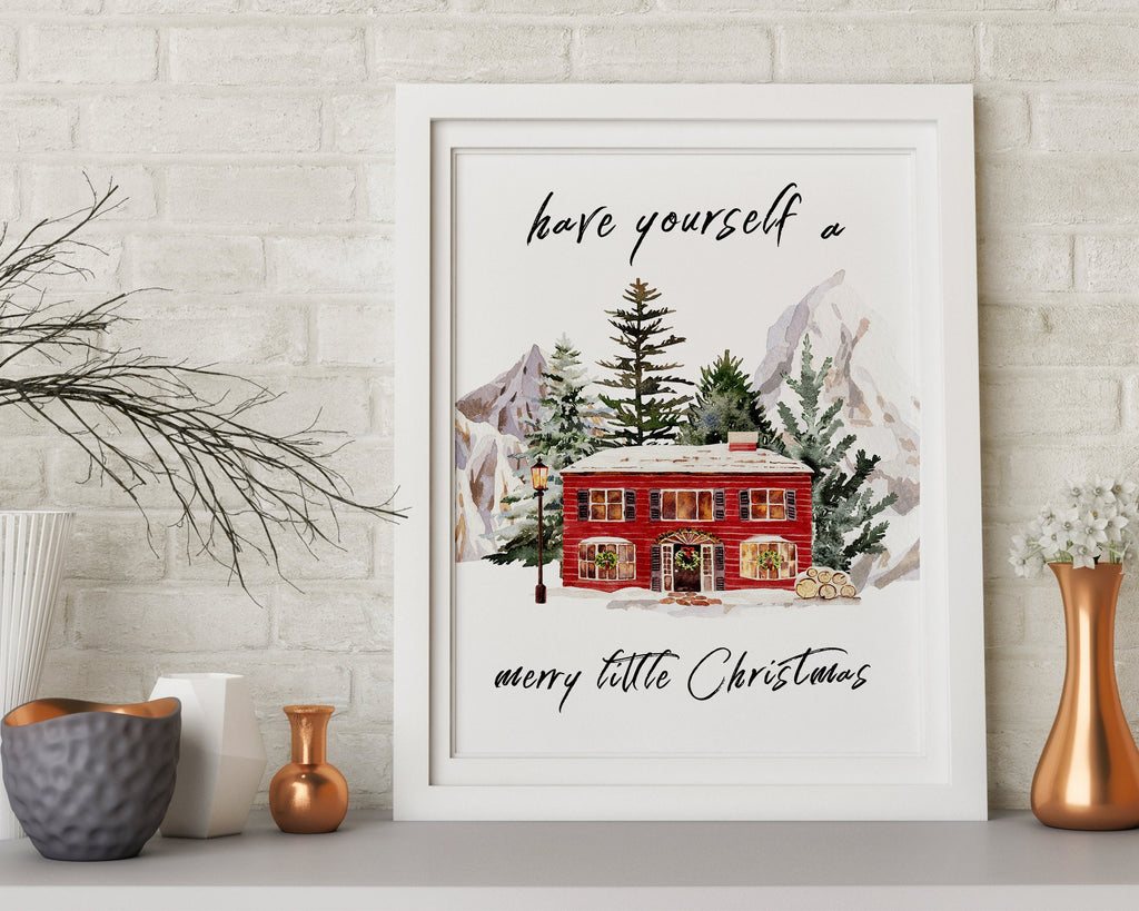 CHRISTMAS PRINT | Christmas Wall Art | Festive House Print | Winter Décor | Xmas Decor | Christmas Decoration