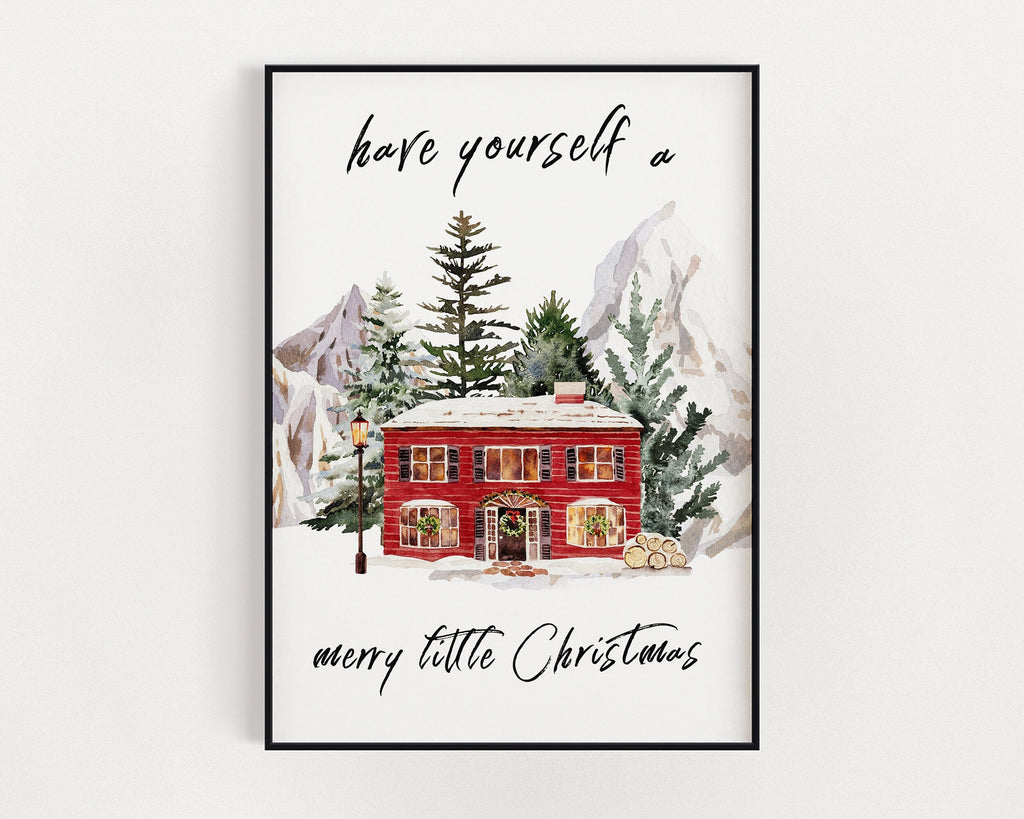 CHRISTMAS PRINT | Christmas Wall Art | Festive House Print | Winter Décor | Xmas Decor | Christmas Decoration