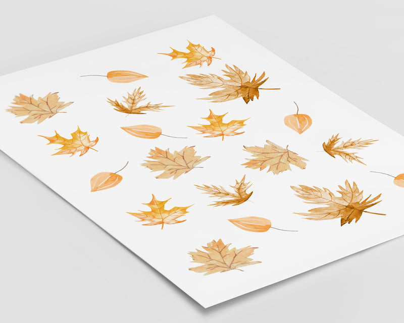 Falling Leaves Autumn Print - Happy You Prints