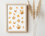 Falling Leaves Autumn Print - Happy You Prints