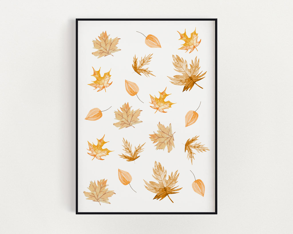 Falling Leaves Autumn Print - Happy You Prints