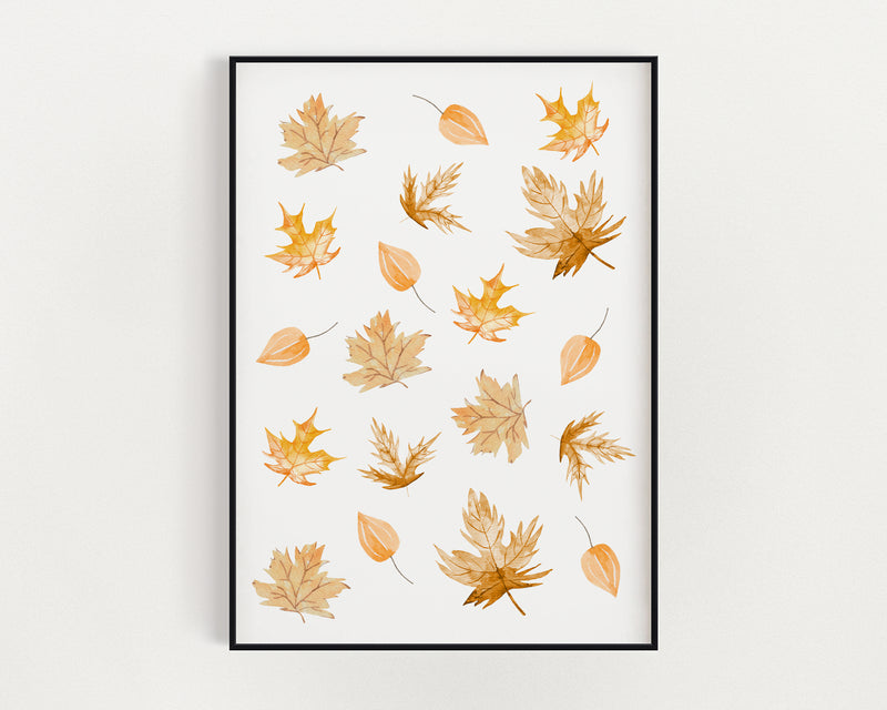 Falling Leaves Autumn Print - Happy You Prints