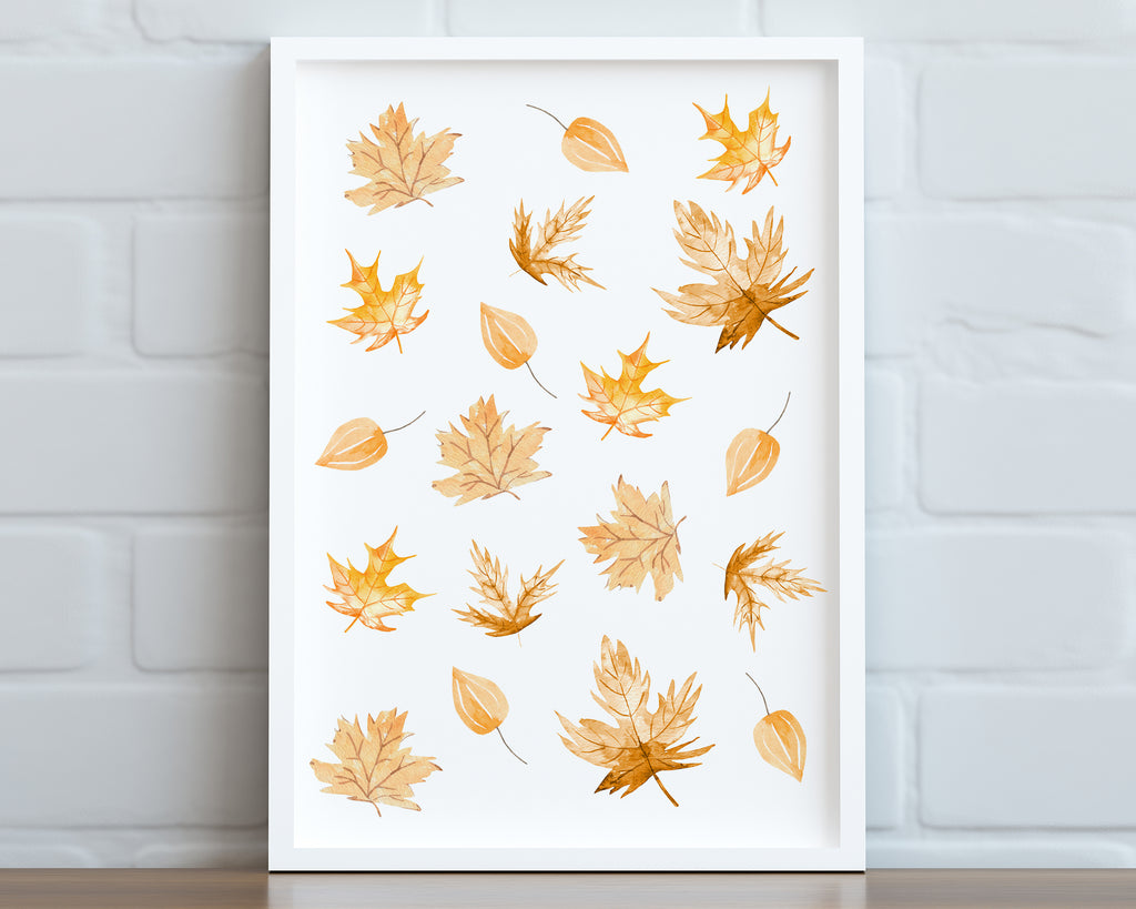 Falling Leaves Autumn Print - Happy You Prints