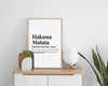 WALL ART PRINT, Hakuna Matata Definition, Quote Print, Positive Quotes, Wall décor, Inspirational Quotes - Happy You Prints