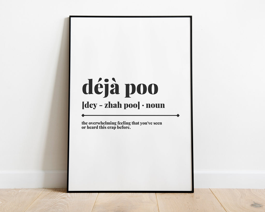 BATHROOM WALL DECOR - Deja Poo Print - Happy You Prints