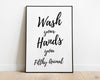 BATHROOM WALL DECOR - Wash Your Hands Print - Happy You Prints