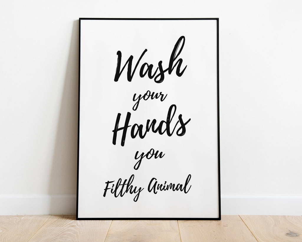 BATHROOM WALL DECOR - Wash Your Hands Print - Happy You Prints