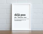 BATHROOM WALL DECOR - Deja Poo Print - Happy You Prints